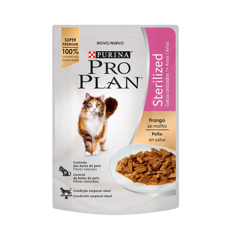 Alimento Húmedo Pro Plan para Gato Esterilizado Pollo 85 Gr