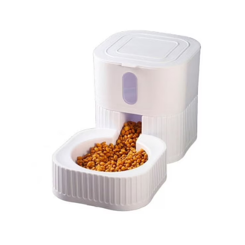 Dispensador de Comida por Gravedad Cuadrado Pequeño Blanco