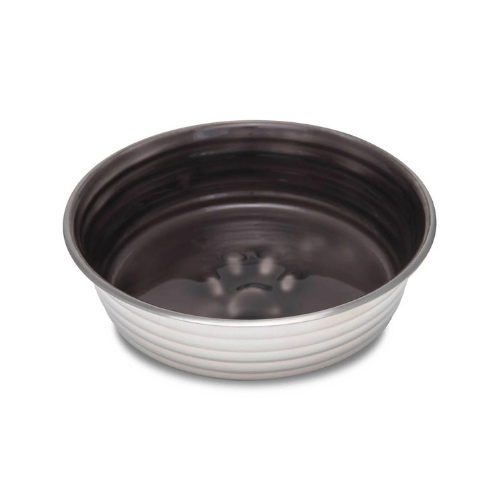 Comedero Loving Pets de Acero Inoxidable Porcelanizado Negro Tamaño Pequeño