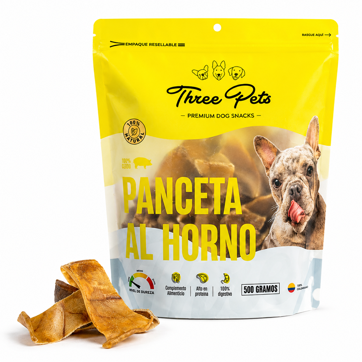 Three Pets Panceta al Horno – Snack Natural para Perros 500 g
