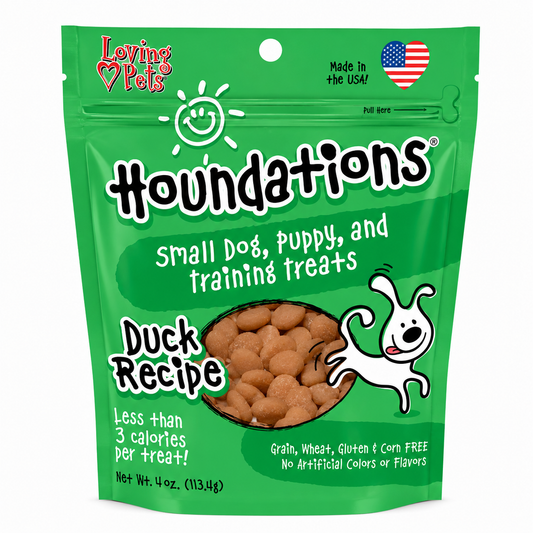 Empaque de premios de entrenamiento Loving Pets Houndations sabor pato para perros pequeños
