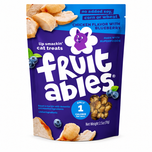 Bolsa de premios Fruitables de pollo y arándano para gatos con superalimentos