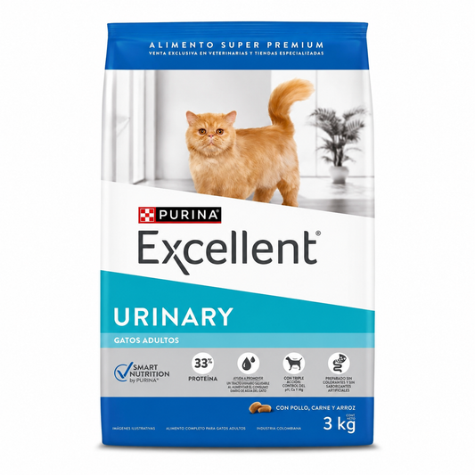 Purina Excellent Urinary gato adulto alimento premium tracto urinario 3kg