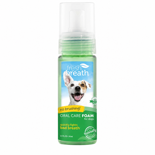 TropiClean Fresh Breath espuma dental para perros sin cepillado 74ml verde