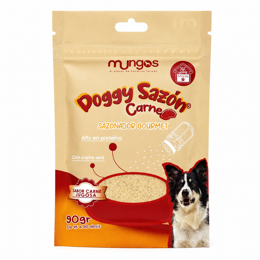Doggy Sazón Carne sazonador gourmet para perros 90g alto en proteína con carne real